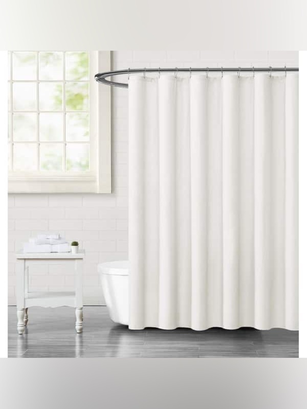 Truly Calm Embossed Fabric 70x72 Shower Liner - White - Liner Only